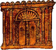 Fachada do templo de Jerusalm, segundo uma pintura da sinagoga de Dura Europos (sc. III).